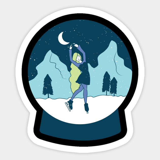 ice skating winter gift Sticker by Midoart